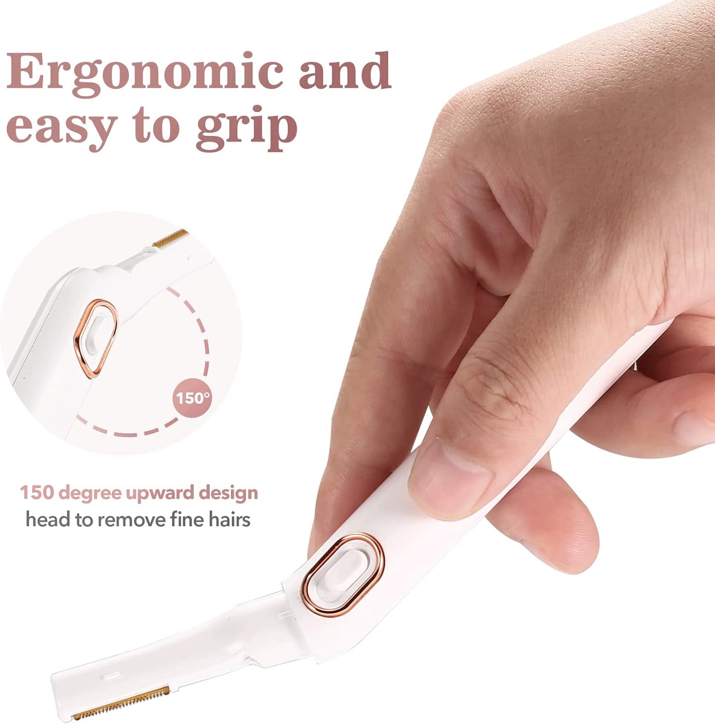 Gurelax Bikini Shaver for Women, Flawless Bikini Hair Remover + Foldable Shaver, Best Electric Pubic Hair Trimmer with Storage Bag.