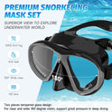 Findway Snorkel Mask, Dry Snorkel Set Adults, Tempered Glass Snorkeling Diving Masks for Women Men, Panoramic Wide View Scuba Swimming Mask Anti-leak Anti UV