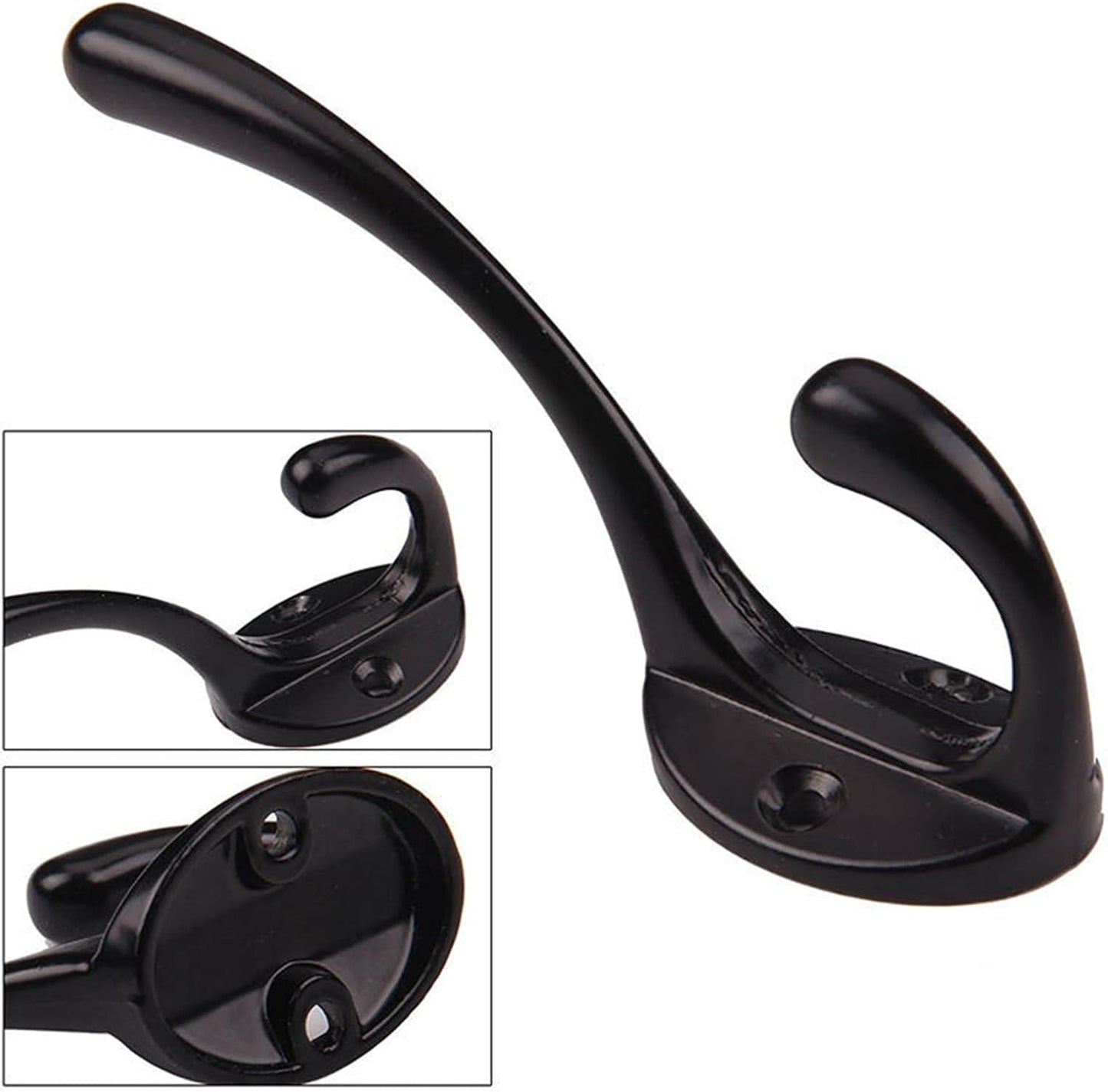 CAZARU Coat rack Double Coat Hook 10 Pcs Classic Iron Hanger Hook Decoration Hallway Coat Hat Storage Household Key Holder Wall Decor Wall-mounted coat rack