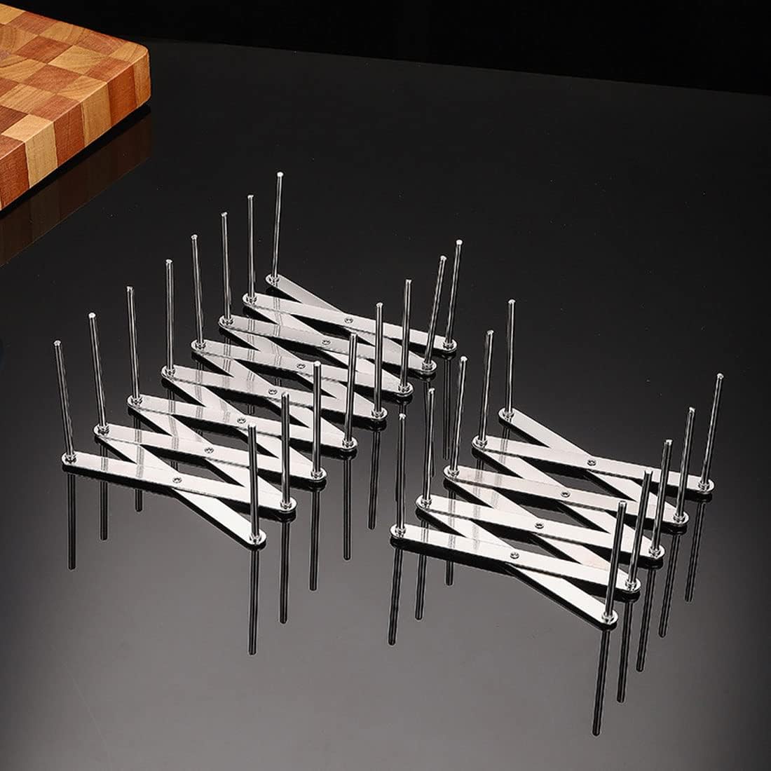 Pot Lid Holder, Kitchen, Lid Holder, Drawer, Stainless Steel, Adjustable Pan Organizer, Multifunctional Pot Lid, Organizer for Jars, Lid, Perforated Plate,...