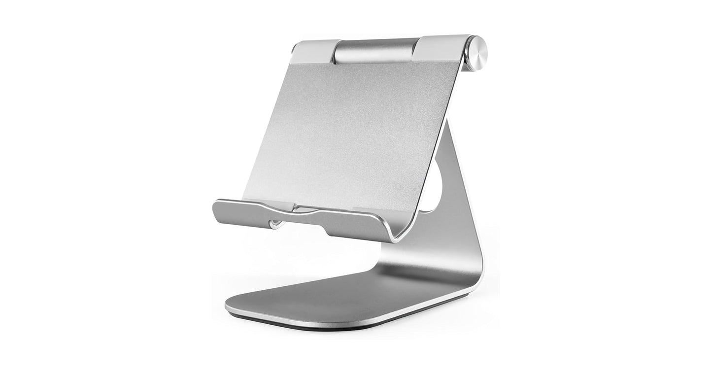 Multi-Angle Adjustable Tablet Stand – Universal Holder for mobiles & Tablets up to 12.9" (Silver)