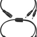 YACSEJAO DC Y Splitter Cable 2PCS 12V DC 3.5mm x 1.35mm 1 Female to 2 Male Adapter Cord for CCTV Security Camera, DVR, HDVD, LED Strip Light(1FT/30CM)