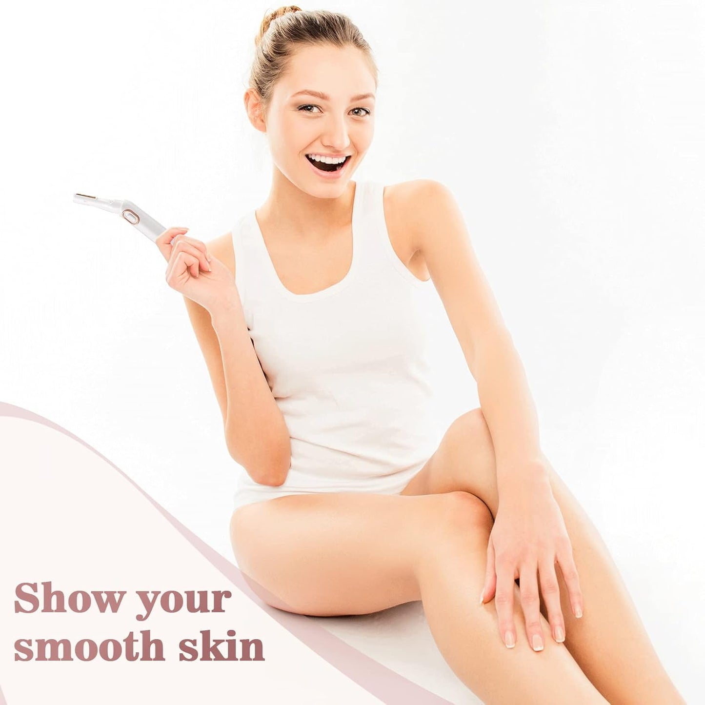 Gurelax Bikini Shaver for Women, Flawless Bikini Hair Remover + Foldable Shaver, Best Electric Pubic Hair Trimmer with Storage Bag.