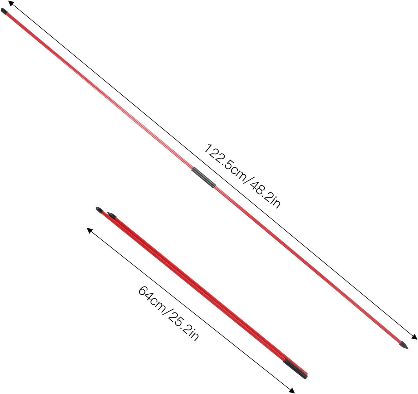 Collapsible Alignment Sticks,Fiberglass Golf Alignment Sticks, Golf Alignment Rods - Improve Swing Precision, 2 Section Foldable Design(Orange)