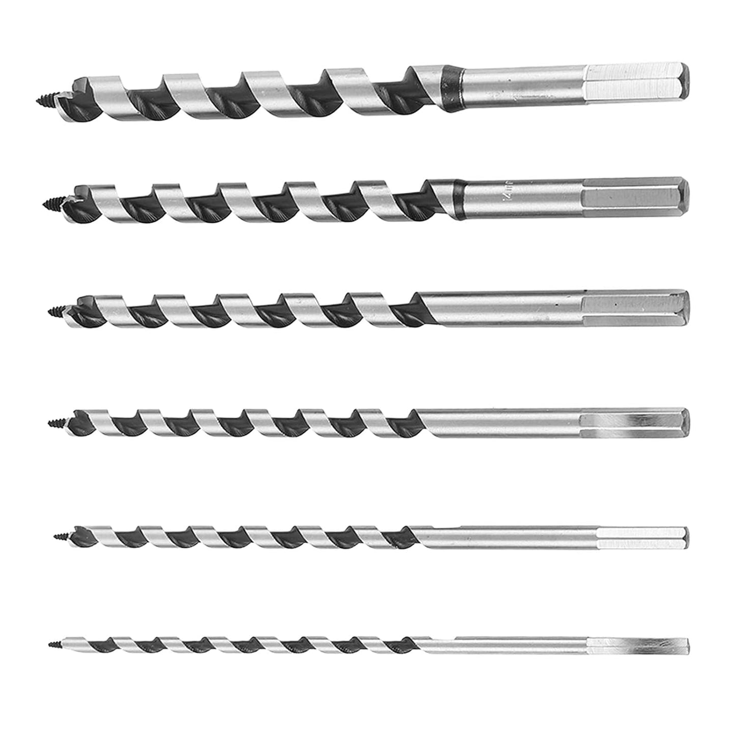 6Pcs Auger Drill Bit, 230mm Long Hex Shank Solid Ship Auger Bit Set for Home Processing Plant Use