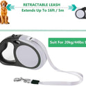 Dual Retractable Dog Leash for Walking 2 Small Dogs(Up to 44 Lbs Each) - Double Headed 16ft Extendable Pet Leash with Poop Bags, Non Slip Grip, One Button...