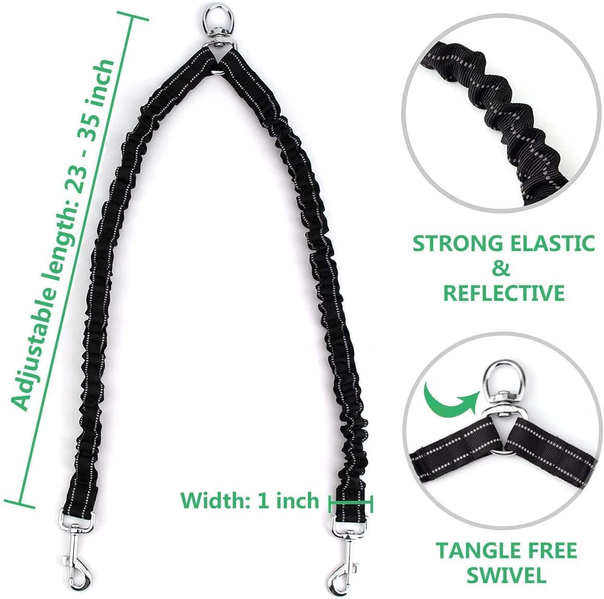 Dual Retractable Dog Leash for Walking 2 Small Dogs(Up to 44 Lbs Each) - Double Headed 16ft Extendable Pet Leash with Poop Bags, Non Slip Grip, One Button...