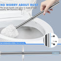 Toilet Brush and Holder, Toilet Brush with 304 Stainless Steel Long Handle, Toilet Bowl Brush for Bathroom Toilet, Elegant, Durable