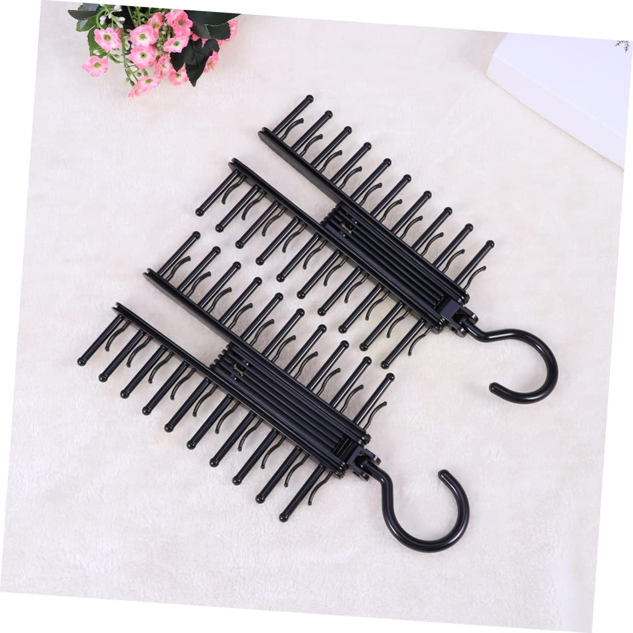 PRETYZOOM 2pcs Belt and Scarf Hanger Organizer Storage Rack for Ties Belts and Scarves Space-Saving Closet Sturdy and Design for