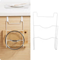 Pot Lid Holder, Versatile White Pot Lid Rack Space Saving Wrought Iron for Kitchen for Home for Dishes for Restaurant for Pot for Lid