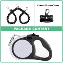 Dual Retractable Dog Leash for Walking 2 Small Dogs(Up to 44 Lbs Each) - Double Headed 16ft Extendable Pet Leash with Poop Bags, Non Slip Grip, One Button...