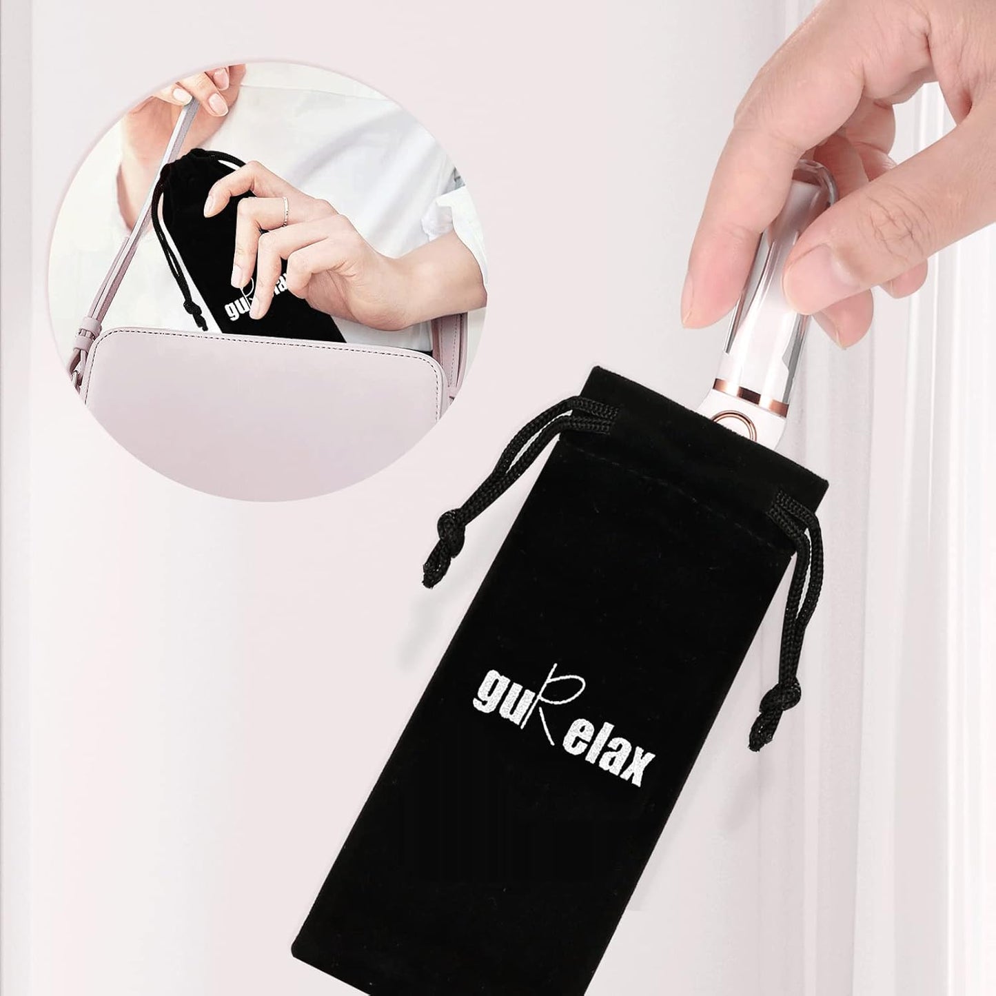 Gurelax Bikini Shaver for Women, Flawless Bikini Hair Remover + Foldable Shaver, Best Electric Pubic Hair Trimmer with Storage Bag.