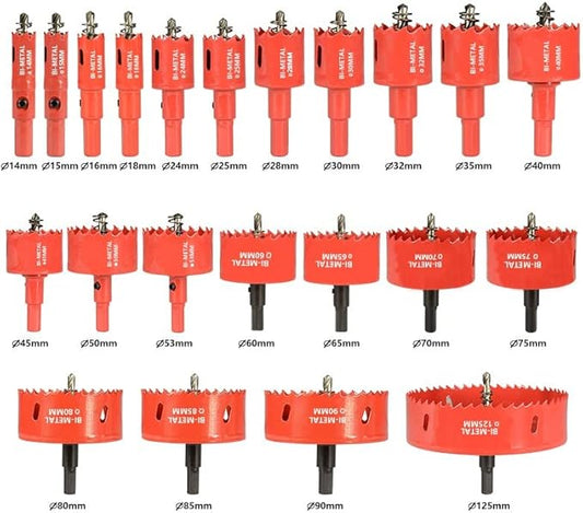 Auniwaig 0.91-Inch Bi-Metal 23mm Hole Saw 25mm Cutting Depth M42 HSS Hole Saw Cutter for Drywall Hardwood Soft Metal Plastic Thin PVC Board 2pcs