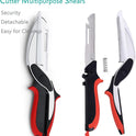 Vegetable Scissors and Food Cutter - Kitchen Shears With Cutting Board, Quick Slicer, Chopper for Meat and Vegetables