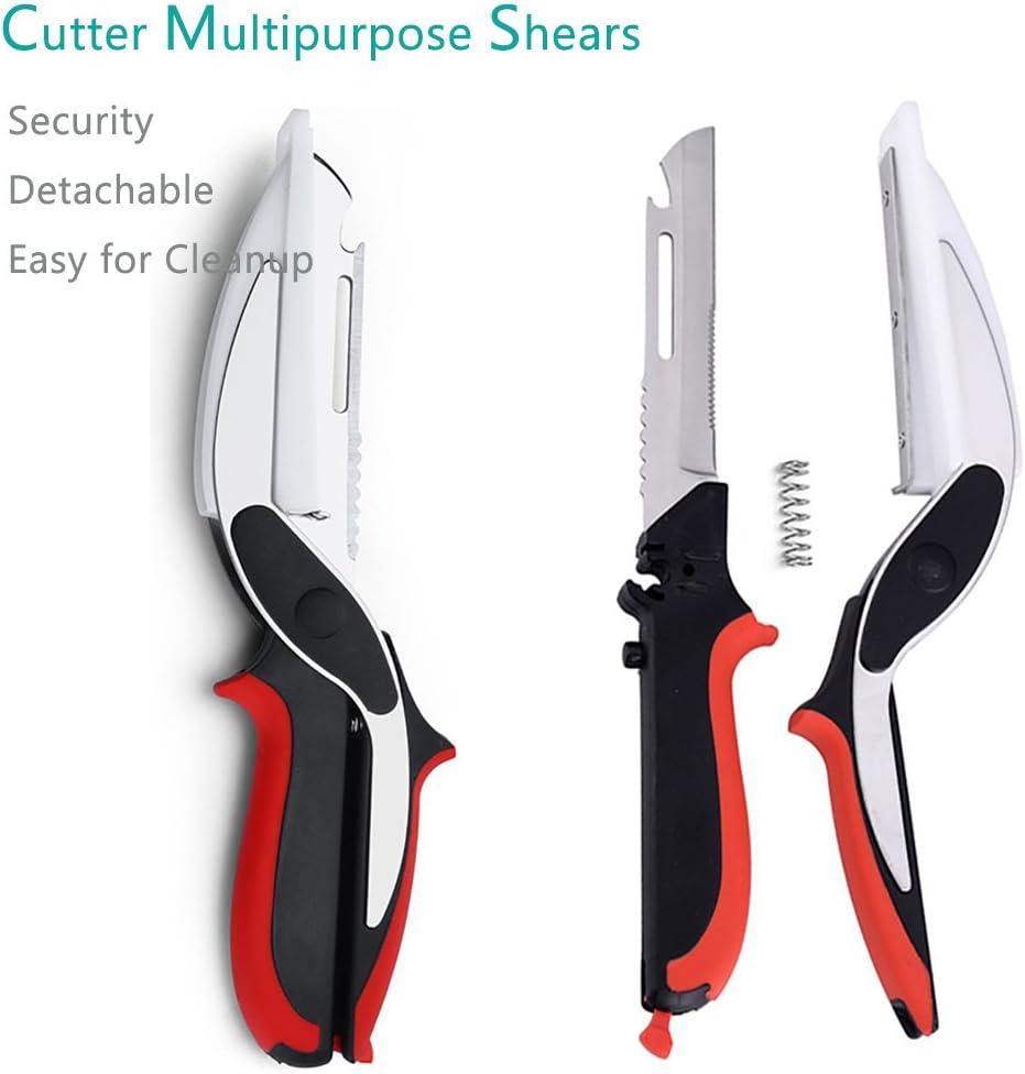 Vegetable Scissors and Food Cutter - Kitchen Shears With Cutting Board, Quick Slicer, Chopper for Meat and Vegetables