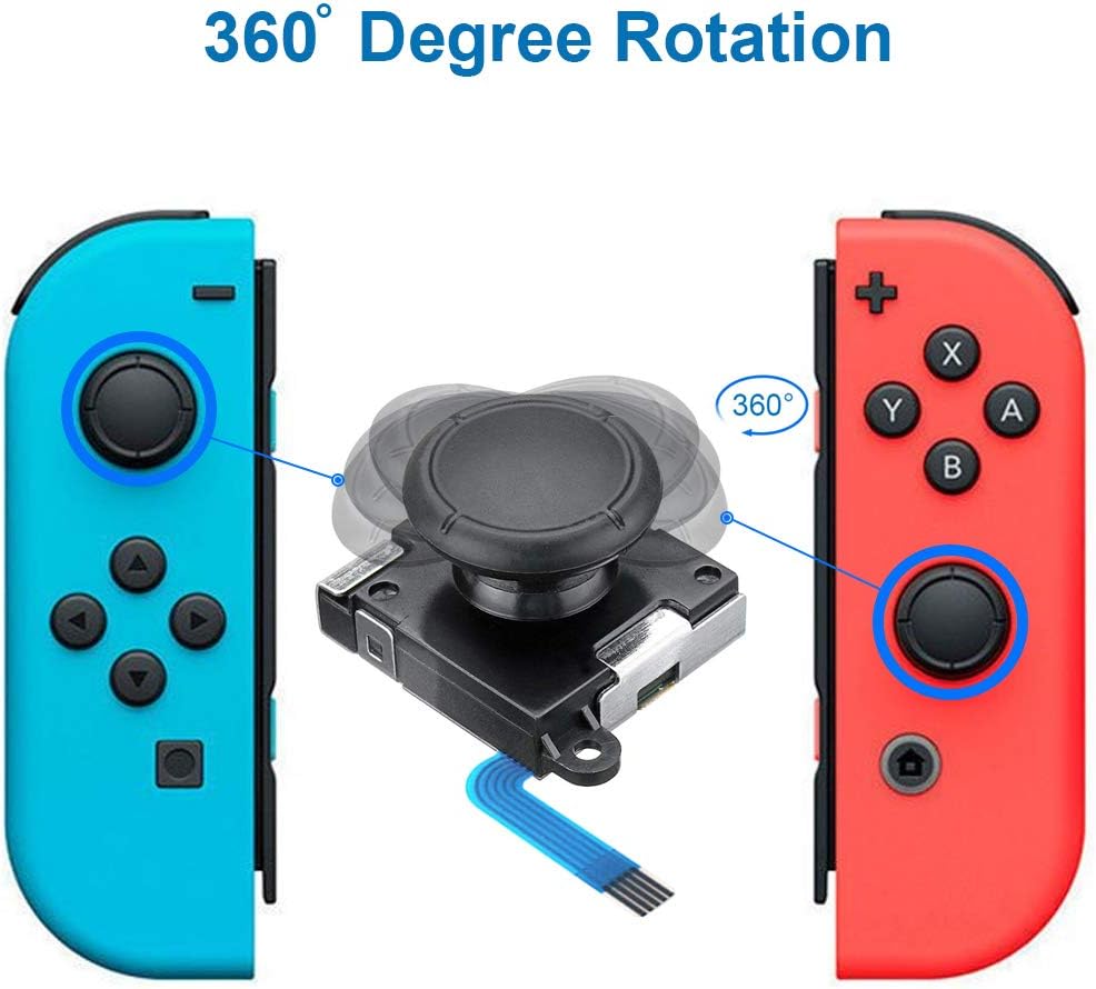 MMOBIEL 3D Joystick Analog Compatible with Nintendo Switch / Switch OLED Model Joy-Con Controller - Thumb Stick Replacement - Incl. Tri-Wing, Cross...