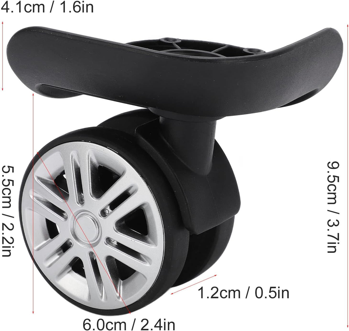 Fydun 1 Pair A65, Wheels Mute Swivel Suitcase Luggage Samsonite Replacement Wheels Replacement for Caster Repair Parts