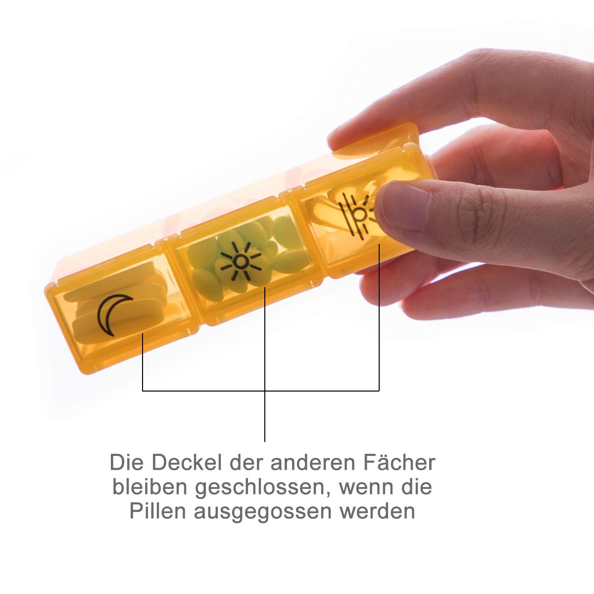 BUG HULL 7-Day German Pill Box – PU Leather Travel Tablet Organizer with 3 Daily Compartments