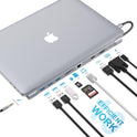 HOPDAY 10 Ports USB C Docking Station - USB C Hub for MacBook Pro/Air, and Surface Pro - USB C Adapter with Dual Display (USB A 3.0, HDMI, VGA, PD 100W,...