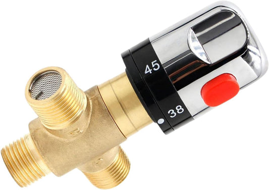 UGPLM Brass Thermostatic Mixing Valve 1/2 NPT Male Connections Home Plumbing Fixtures Bathroom for Showers Home Kitchen Bidets