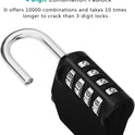 ZHEGE Padlock, Combination Lock 4 Digits, Outdoor Padlock Weatherproof for Gym Locker, Garden Fence Gate (Black)