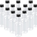 DAJAVE 50 Pack Mini Liquor Bottles, 1.7 fl oz Plastic Spirit Bottle with Black Screw Cap, Liquid Funnel for Easy Pouring, Filling, Miniature Bottles for...