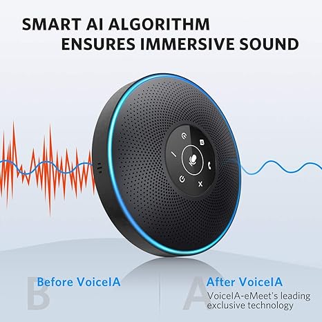 EMEET Bluetooth Speakerphone M2 Black Conference Speaker for 5-8 People