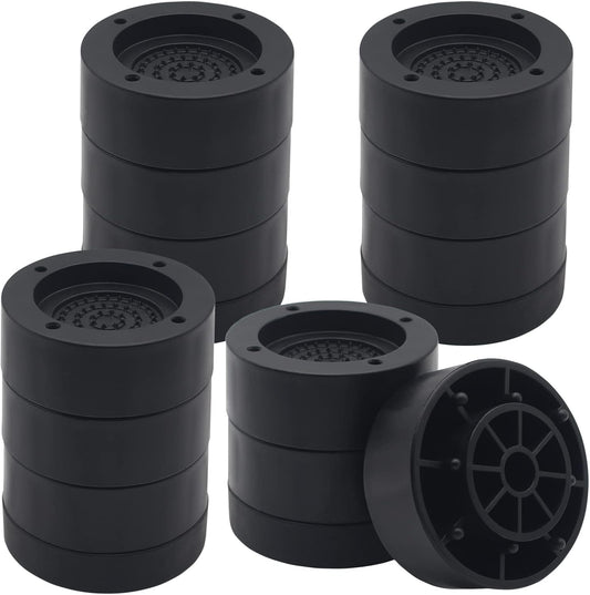 HANIHUA 4 Sets Black Round Furniture Risers, Heavy Duty Bed Risers Lifts Height 1", 2", 3 inch, Adjustable Bed Lifts Risers for Bed Frame, Furniture...