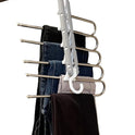 5 Tier Multi-Functional Space Saving Pants Hangers for Hanging Pants, Scarfs, Belts, Shirts, Etc. (Multiple Colors) (Grey)