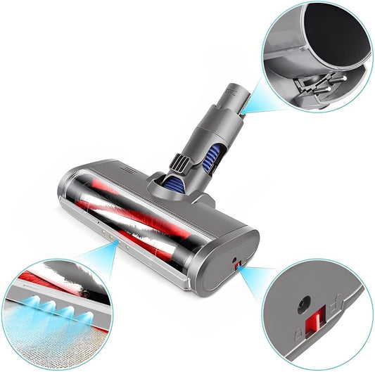 Hygieia LED Vacuum Cleaner Head for Dyson V6 Motorhead, Animal, Absolute, DC44, DC45, DC59 & More Vacuum Cleaners, Motorized Powerhead Attachment Tool...