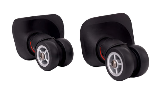 2 Pairs Luggage Suitcase Trolley Wheels with Axles – 49mm Black Replacement Set