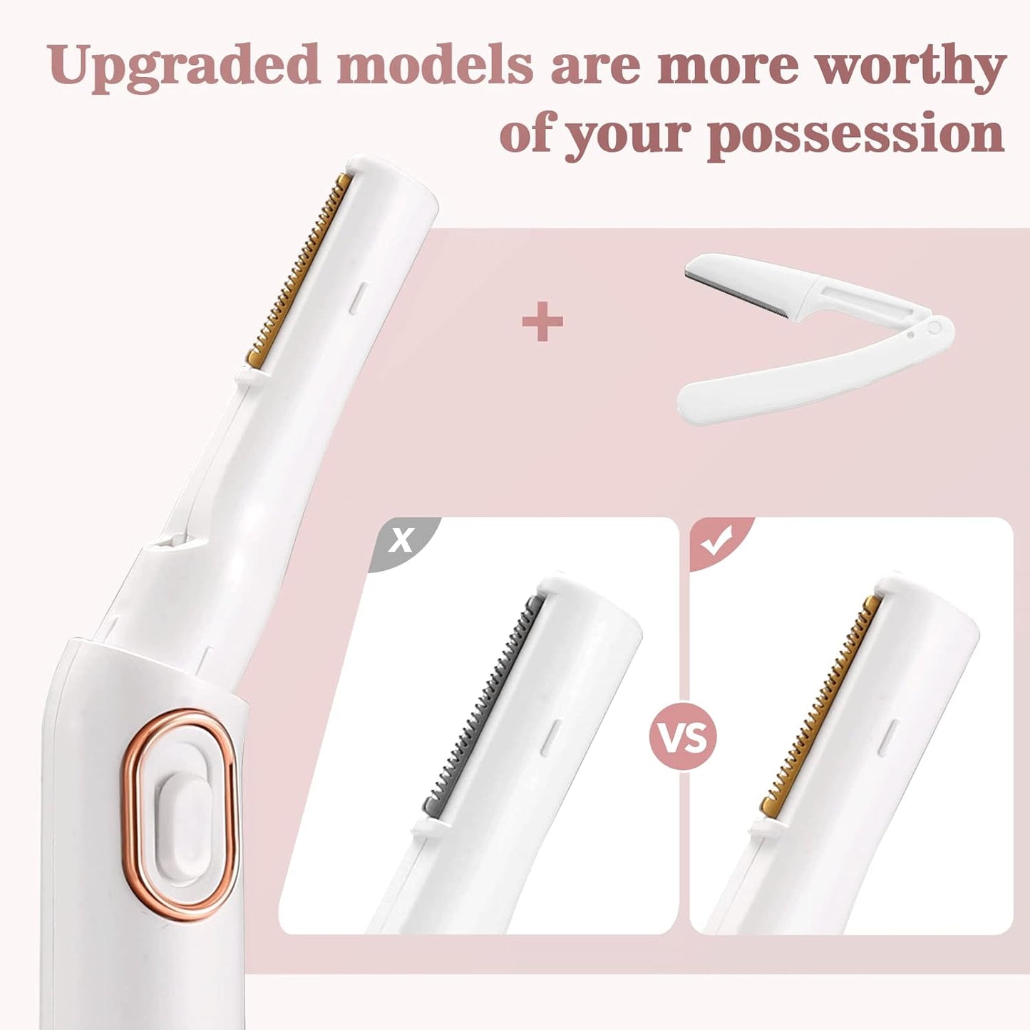 Gurelax Bikini Shaver for Women, Flawless Bikini Hair Remover + Foldable Shaver, Best Electric Pubic Hair Trimmer with Storage Bag.