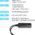 Gigabit PoE Splitter 12V 2A Output with IEEE 802.3af/at Standard Compliant 10,100,1000Mbps Power Over Ethernet Splitter Adapter for Security Camera CCTV Surveillance 5.5x2.1mm DC Plug Cable(PS5712TG)