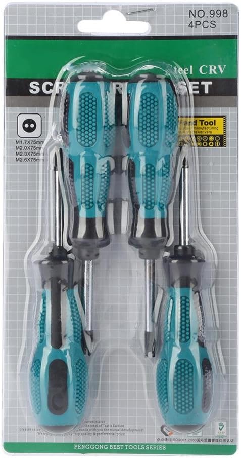 Screwdriver Set 4 Pcs Type U, Chrome-Vanadium Steel, Pp Non-Slip Handle, Magnetic Screwdrivers Screwdrivers with U Tip Spanner Type 50mm