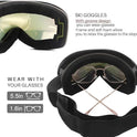 Ski Snowboard Goggles Anti-Fog Anti-UV Winter Snow Sports Skating Snowmobile Glasses for Men Women