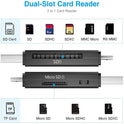 Vanja SD Card Reader, USB-C & USB Memory Card Reader, Camera SD Card Adapter for Micro SD, SDXC, SDHC and UHS-I Cards