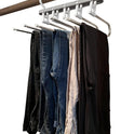 5 Tier Multi-Functional Space Saving Pants Hangers for Hanging Pants, Scarfs, Belts, Shirts, Etc. (Multiple Colors) (Grey)