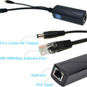 Gigabit PoE Splitter 12V 2A Output with IEEE 802.3af/at Standard Compliant 10,100,1000Mbps Power Over Ethernet Splitter Adapter for Security Camera CCTV Surveillance 5.5x2.1mm DC Plug Cable(PS5712TG)