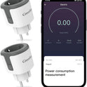 WLAN Socket GreenSun Power Meter 2X WiFi Socket with Current Measurement Smart Life Socket WiFi Socket with Timer 2.4GHz 16A Smart Plug Compatible with...