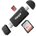 Vanja SD Card Reader, USB-C & USB Memory Card Reader, Camera SD Card Adapter for Micro SD, SDXC, SDHC and UHS-I Cards
