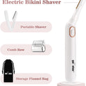 Gurelax Bikini Shaver for Women, Flawless Bikini Hair Remover + Foldable Shaver, Best Electric Pubic Hair Trimmer with Storage Bag.