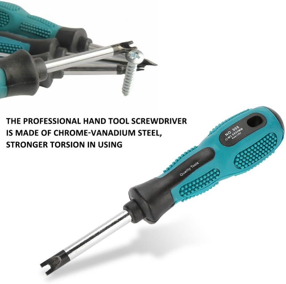 Screwdriver Set 4 Pcs Type U, Chrome-Vanadium Steel, Pp Non-Slip Handle, Magnetic Screwdrivers Screwdrivers with U Tip Spanner Type 50mm