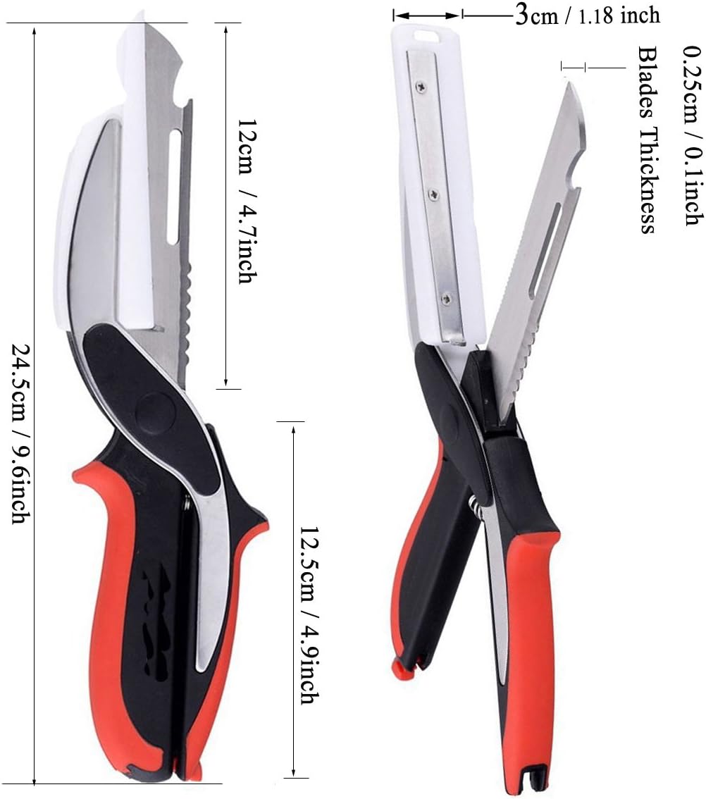 Vegetable Scissors and Food Cutter - Kitchen Shears With Cutting Board, Quick Slicer, Chopper for Meat and Vegetables