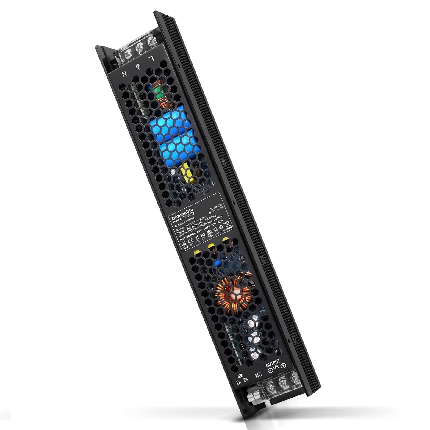 REYLAX LED Driver 12V 200W Dimmable TRIAC & 0/1-10V, Constant Voltage, 16.7A Power Supply 240V to 12V DC Adapter, Low Voltage Transformer for 12 Volt...