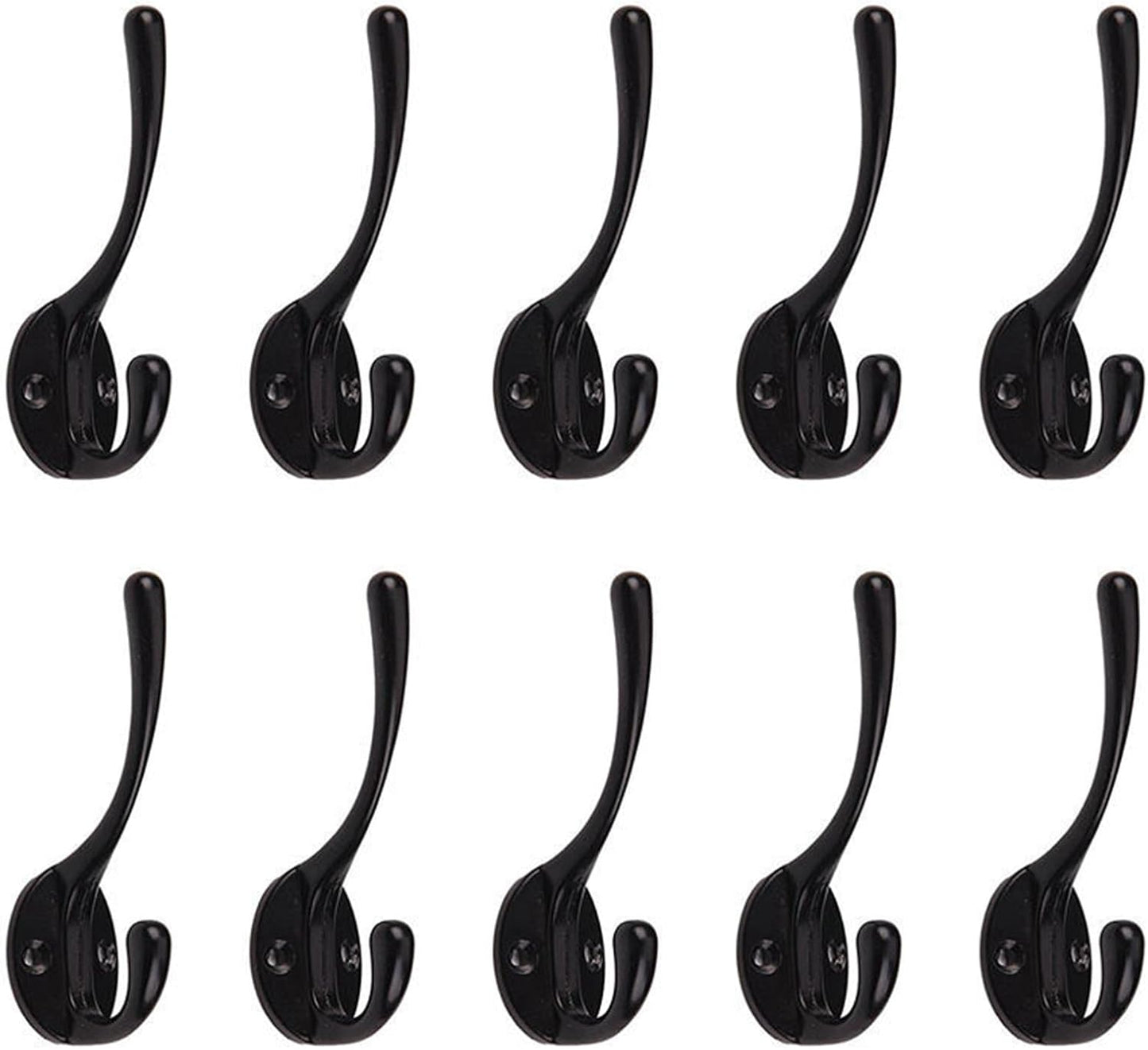 CAZARU Coat rack Double Coat Hook 10 Pcs Classic Iron Hanger Hook Decoration Hallway Coat Hat Storage Household Key Holder Wall Decor Wall-mounted coat rack