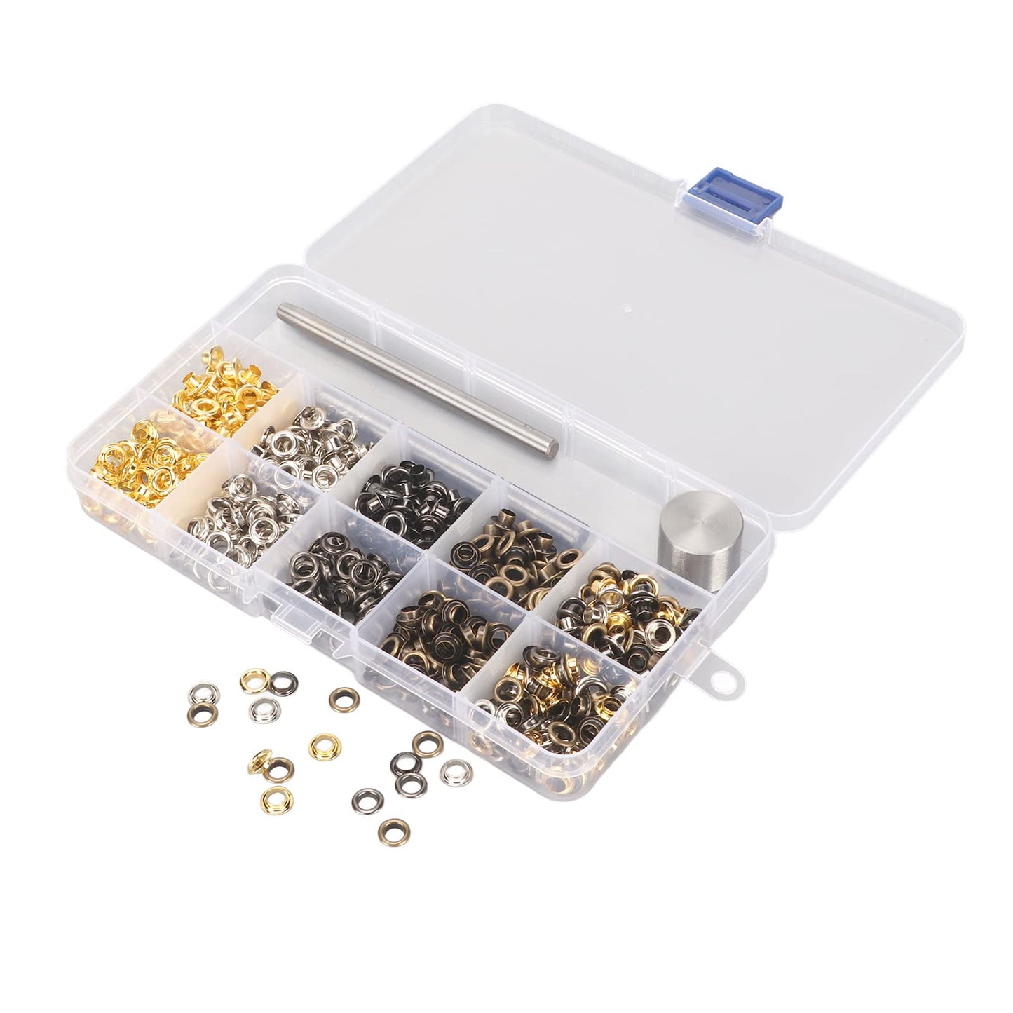 Hztyyier 280 Sets Grommet Kit – 4mm Metal Eyelets Tool Set for Leather, Fabric & DIY Crafts