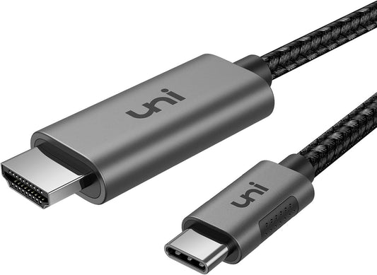 uni USB C to HDMI Cable 10ft 4K@60Hz, Sturdy Aluminum USB Type-C to HDMI Cord, (Thunderbolt 3/4 Compatible) with Samsung S8-S23, MacBook Pro/Air2023, iPad Pro/Air 4, iPhone 15 Pro/Max, Chromebook