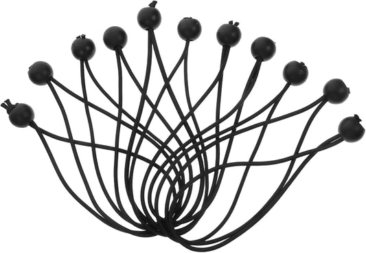 Yardwe 10pcs Elastic Bungee Ball Ropes Outdoor Umbrella Fixing Belt Tarp Fasteners Heavy Duty Tent Strap Canopy Umbrella Tie Down