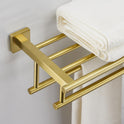 RTCUL Towel Rack for Bathroom 32 Inch Wall Mounted Towel Rack Brushed Gold Towel Shelf with Double Towel Bar SUS304 Stainless Steel Towel Holder for...