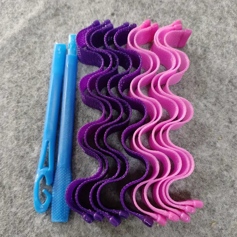 pack of 4 12pcs in each pack Heatless Spiral Hair Curlers – No-Heat Curling Rollers Styling Kit